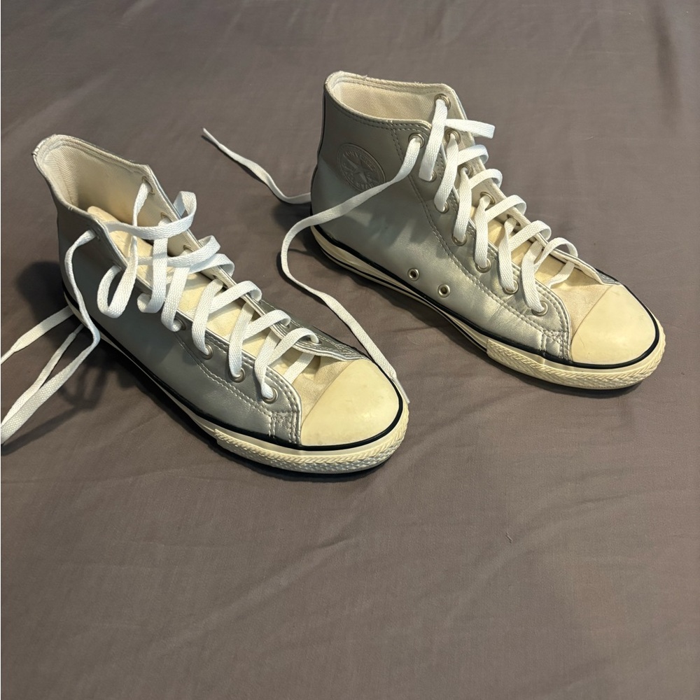 High-Top Converse Silver Sneakers